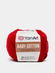 Бордовый пряжа YarnArt Baby Cotton, 50% хлопок, 50% акрил, 50 г, 165 м