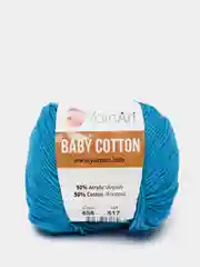 Светло-синий пряжа YarnArt Baby Cotton, 50% хлопок, 50% акрил, 50 г, 165 м