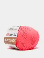 Кораллово-розовый пряжа YarnArt Baby Cotton, 50% хлопок, 50% акрил, 50 г, 165 м