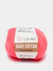 Кораллово-розовый пряжа YarnArt Baby Cotton, 50% хлопок, 50% акрил, 50 г, 165 м