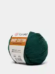 Тёмно-зелёный пряжа YarnArt Baby Cotton, 50% хлопок, 50% акрил, 50 г, 165 м