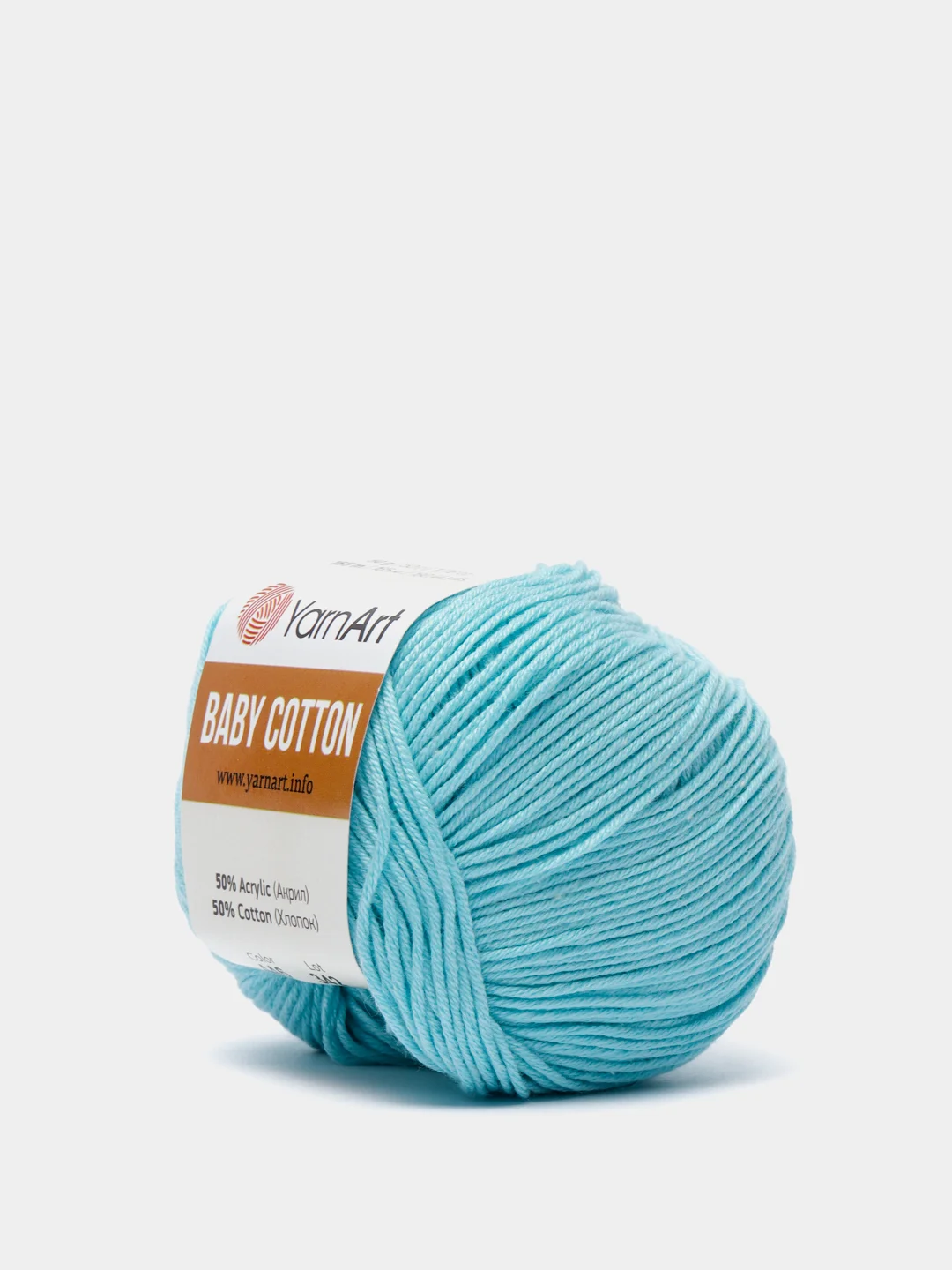 Лазурный пряжа YarnArt Baby Cotton, 50% хлопок, 50% акрил, 50 г, 165 м