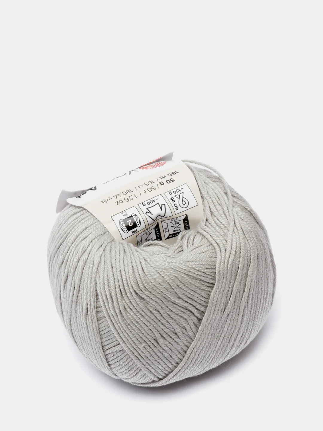 Серебряный пряжа YarnArt Baby Cotton, 50% хлопок, 50% акрил, 50 г, 165 м