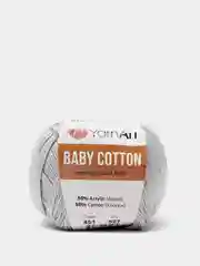 Серебряный пряжа YarnArt Baby Cotton, 50% хлопок, 50% акрил, 50 г, 165 м
