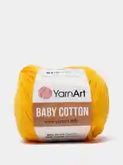 Желтый пряжа YarnArt Baby Cotton, 50% хлопок, 50% акрил, 50 г, 165 м