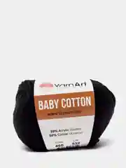 Черный пряжа YarnArt Baby Cotton, 50% хлопок, 50% акрил, 50 г, 165 м