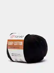 Черный пряжа YarnArt Baby Cotton, 50% хлопок, 50% акрил, 50 г, 165 м