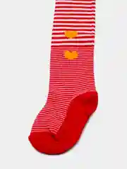 Красный детские колготки с рисунком Сердечки, для девочки, из хлопка, размер 12-13