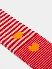 Красный детские колготки с рисунком Сердечки, для девочки, из хлопка, размер 12-13
