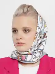 Серый платок женский шелковый