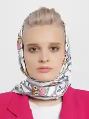Серый платок женский шелковый