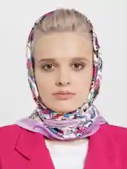 Сиреневый платок женский шелковый