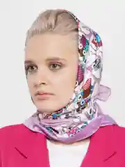 Сиреневый платок женский шелковый
