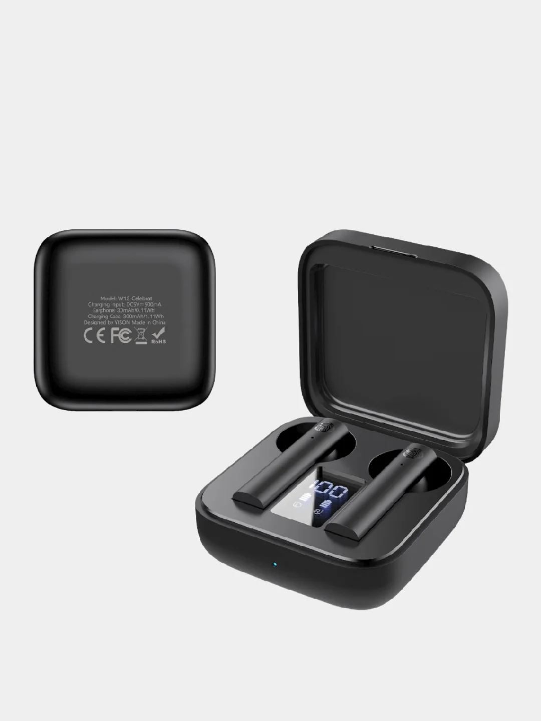 Белый bluetooth-наушники беспроводные TWS W12, вкладыши