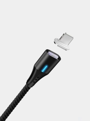 Магнитный кабель с быстрой зарядкой 3А и разъемы micro-USB / Type-C / iPhone Lightning