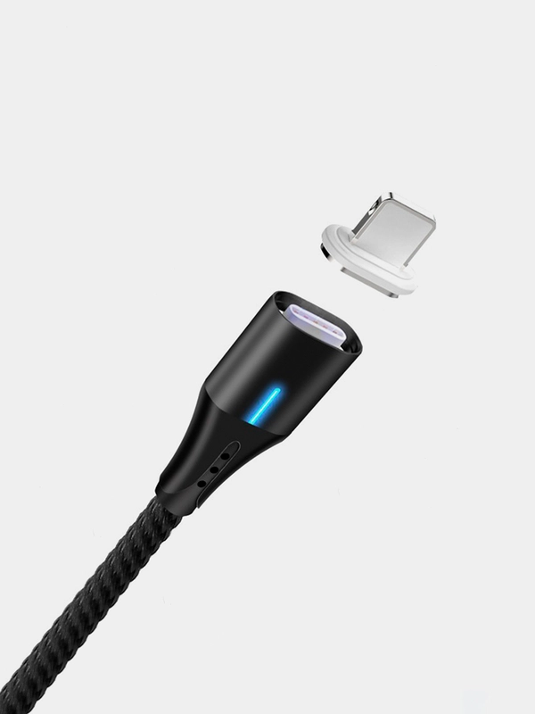 Магнитный кабель с быстрой зарядкой 3А и разъемы micro-USB / Type-C / iPhone Lightning