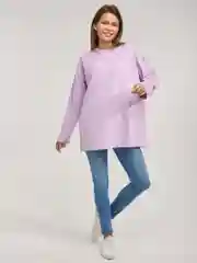 Сиреневый лонгслив оверсайз, базовый BEJAMPER