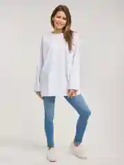 Белый лонгслив оверсайз, базовый BEJAMPER