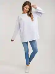 Белый лонгслив оверсайз, базовый BEJAMPER