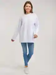 Белый лонгслив оверсайз, базовый BEJAMPER