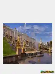 Небесно-голубой алмазная мозаика 30х40см на подрамнике. "Города и пейзажи"