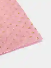 Розовый кожзам для бантиков, меховой, с блестками
