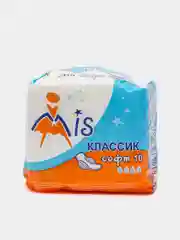 Прокладки женские MIS "Классик софт", гигиенические, с крылышками, 10 штук
