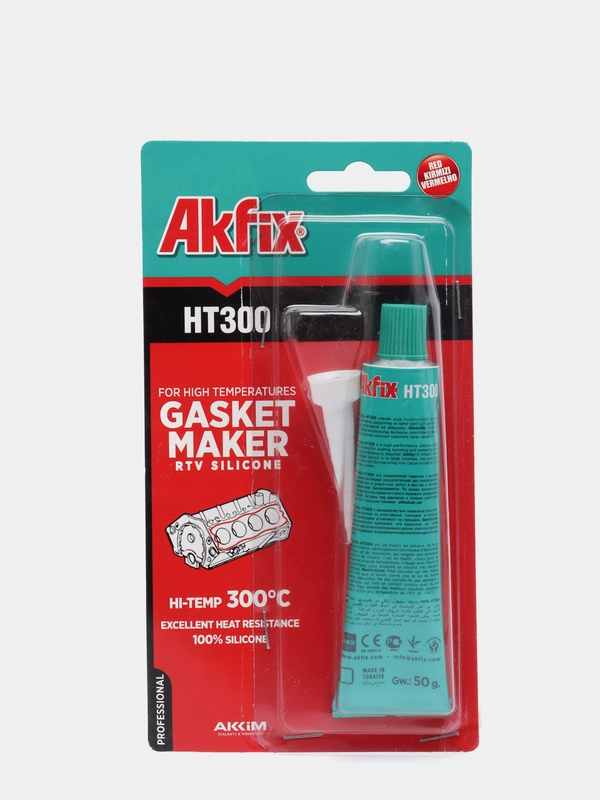 HT300 Термостойкий Силиконовый Герметик Akfix, 50 мл красный