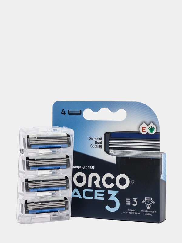 Кассеты для бритья Dorco Pace 3, 3 лезвия, 4 штуки