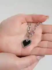 Серебряный цепочка женская на шею с подвеской "Сердце"