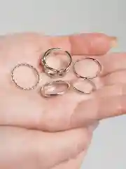 Серебряный кольца, набор 5 штук