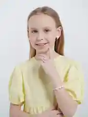 Коралловый набор украшений для девочки, браслет, кольцо, клипсы