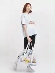 Белый сумка в роддом прозрачная 54*33*24, белая, кофр для хранения одежды