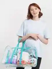 Набор сумка в роддом и косметичка "Перья"