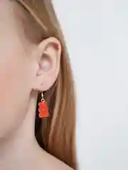 Серьги "Мишки мармеладные", оранжевые