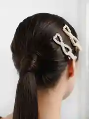 Слоновая кость заколка клик-клак с жемчугом, 2 штуки