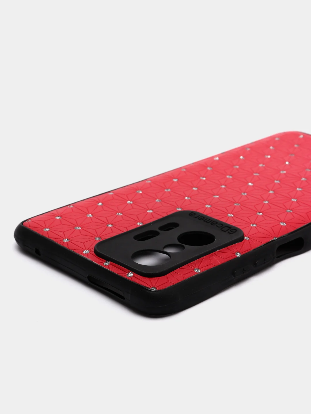 Красный чехол Xiaomi 11T, Xiaomi 11T Pro (Сяоми 11Т, 11Т Про) силиконовый под кожу со стразами