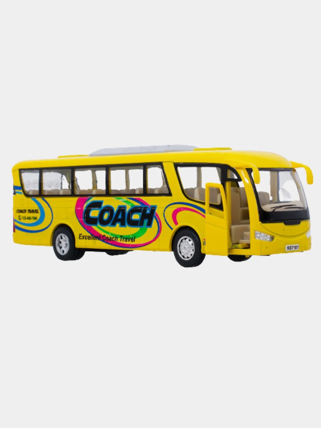 Белый машинка металлическая автобус Coach KS7101D /Kinsmart/