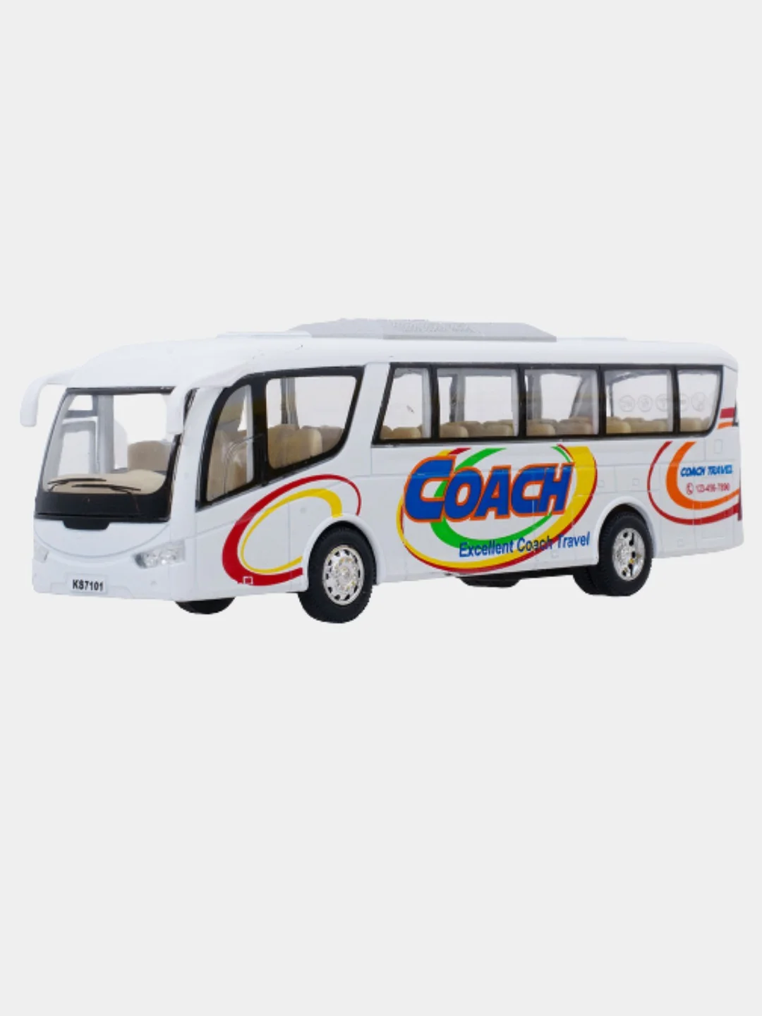 Белый машинка металлическая автобус Coach KS7101D /Kinsmart/