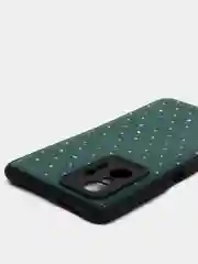 Зеленый чехол Xiaomi 11T, Xiaomi 11T Pro (Сяоми 11Т, 11Т Про) силиконовый под кожу со стразами