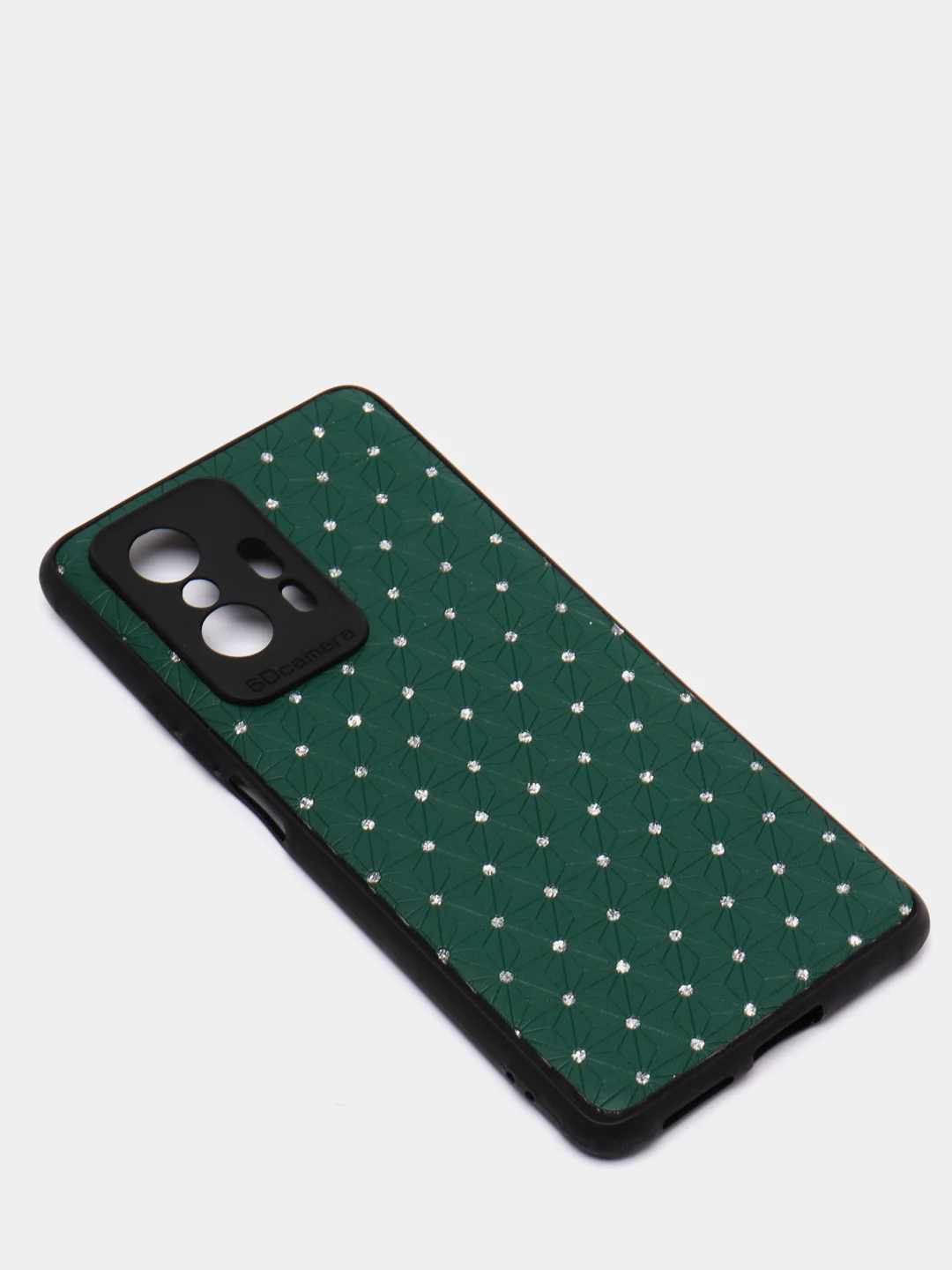 Зеленый чехол Xiaomi 11T, Xiaomi 11T Pro (Сяоми 11Т, 11Т Про) силиконовый под кожу со стразами