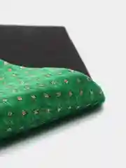 Зеленый кожзам для бантиков, меховой, с блестками