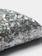 Серебряный кожзам, искусственная кожа, кожзам для бантиков, кожзам с блестками, глиттерный кожзам