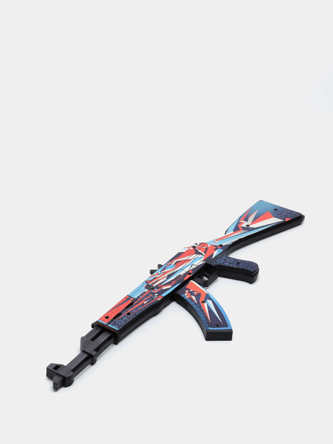 Красный деревянный автомат резинкострел АК-47 "Буйство Красок" КС ГО (AK-47 Point Disarray CS GO)