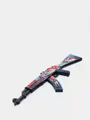 Красный деревянный автомат резинкострел АК-47 "Буйство Красок" КС ГО (AK-47 Point Disarray CS GO)