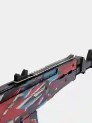 Красный деревянный автомат резинкострел АК-47 "Буйство Красок" КС ГО (AK-47 Point Disarray CS GO)