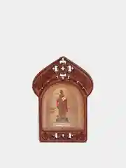 Серый икона из дерева с ажурным узором 7 х 5 см