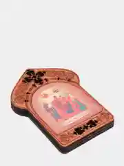 Индиго икона из дерева с ажурным узором 7 х 5 см