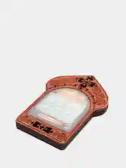 Индиго икона из дерева с ажурным узором 7 х 5 см