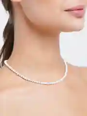 Чокер из бисера разных размеров (серебро, белый)